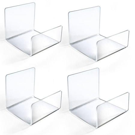 Azar Displays Acrylic Easel Stand U-Shaped with Front Lip for Counter, 4PK 515404-4PK